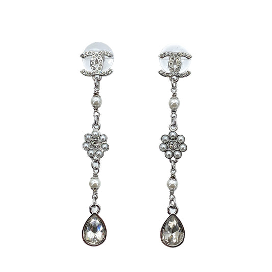 CHANEL EARRINGS COCOMARK RHINESTONE SWING ACCESSORY B21P 90263128