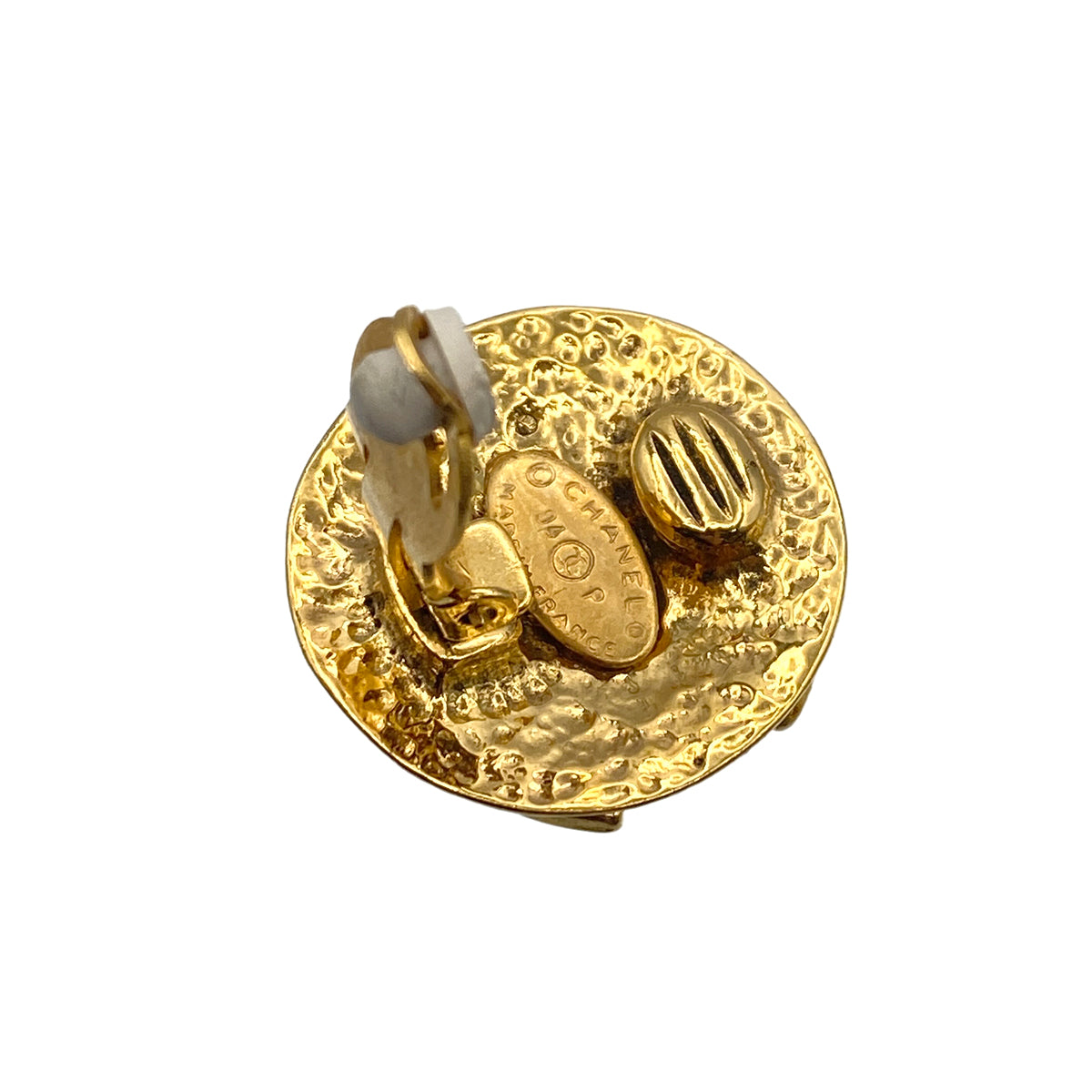 CHANEL VINTAGE EARRINGS COCOMARK ROUND ACCESSORY 94P 90263135