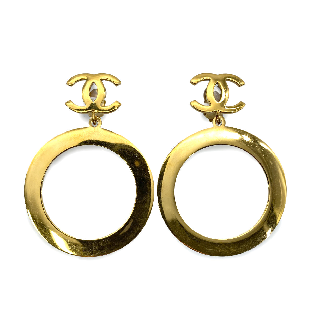 CHANEL VINTAGE EARRINGS COCOMARK HOOP ACCESSORY 90263181