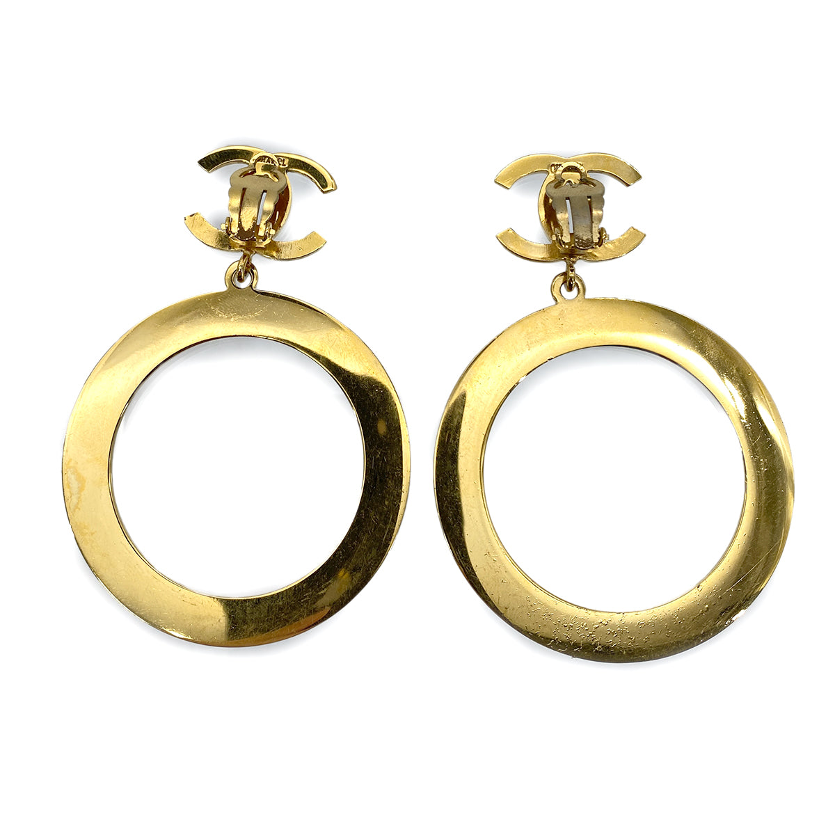 CHANEL VINTAGE EARRINGS COCOMARK HOOP ACCESSORY 90263181