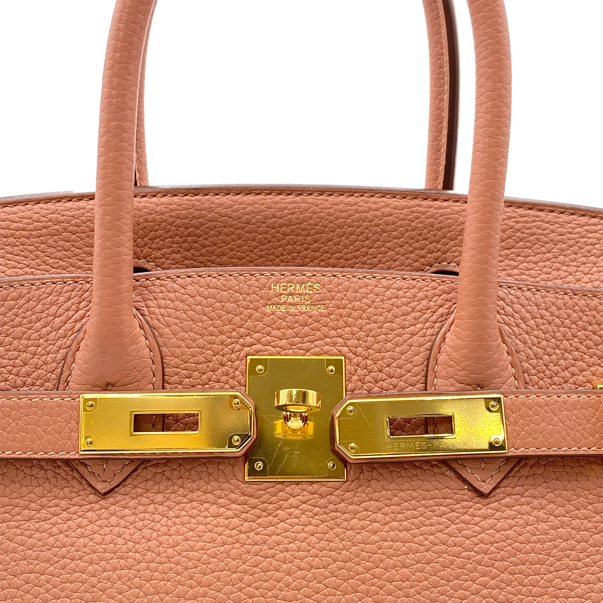 HERMES BIRKIN 30 FLAMINGO TAURILLON CLEMENCE HAND BAG □R GHW 90263217
