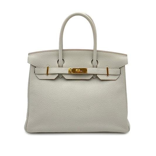 HERMES BIRKIN 30 GRIS PERLE TOGO HAND BAG D GHW 90263220
