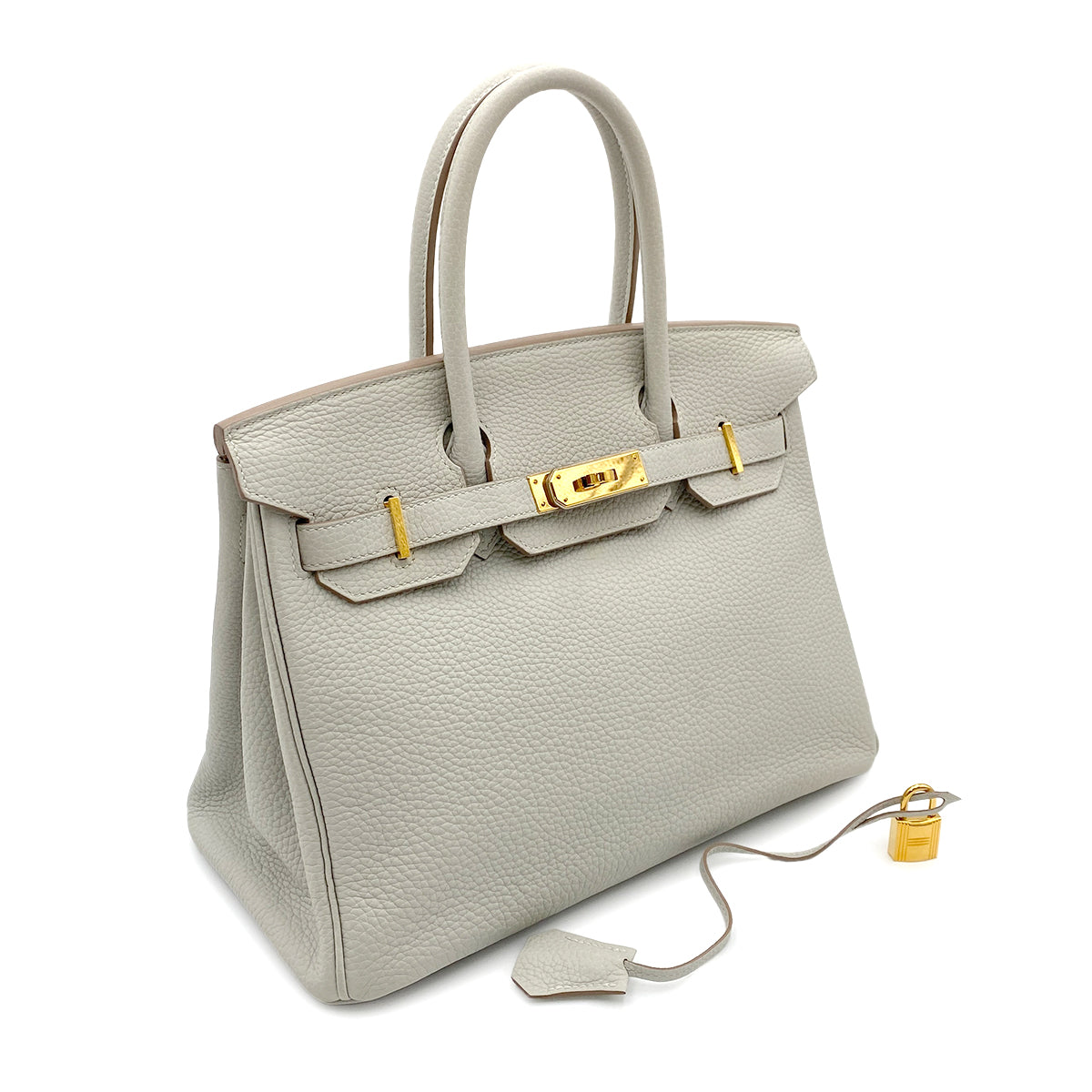 HERMES BIRKIN 30 GRIS PERLE TOGO HAND BAG D GHW 90263220