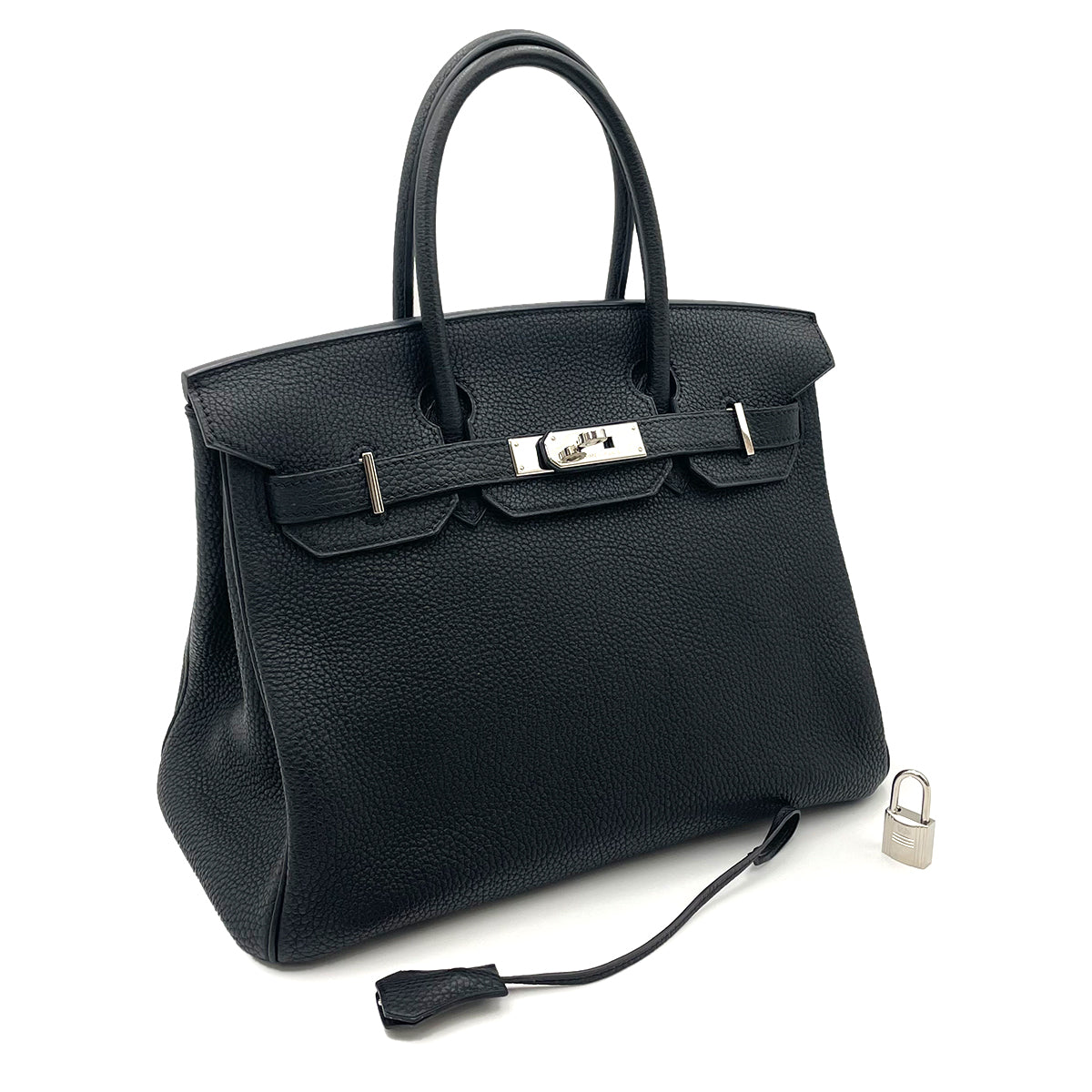HERMES BIRKIN 30 BLACK TOGO HAND BAG □N SHW 90263221