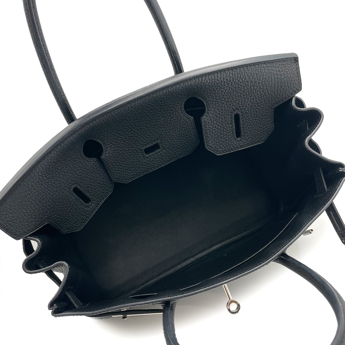 HERMES BIRKIN 30 BLACK TOGO HAND BAG □N SHW 90263221