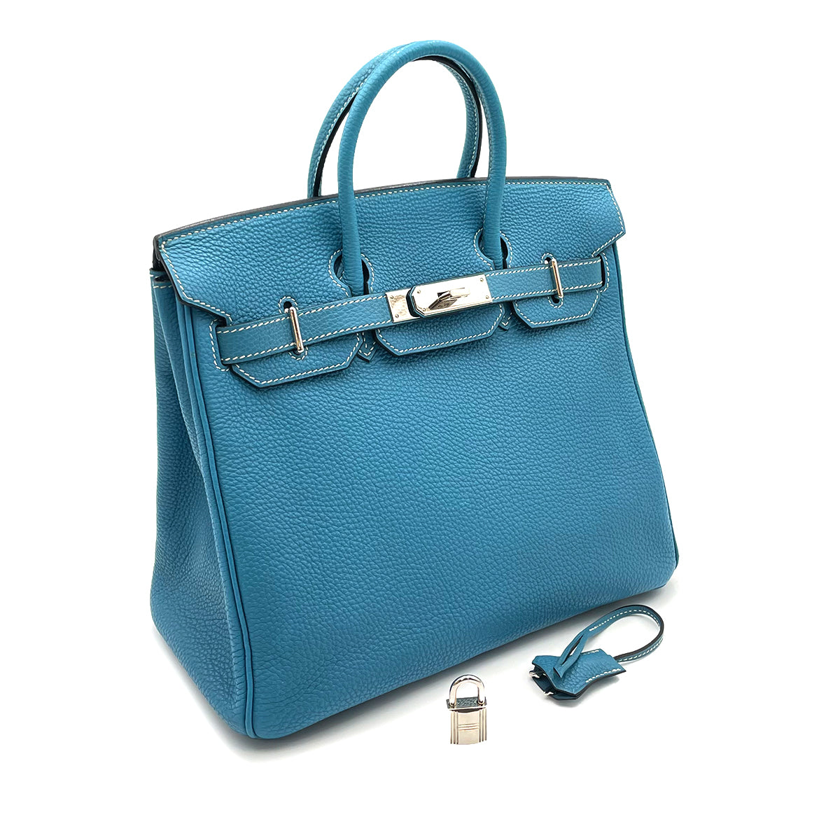 HERMES HAUT A COURROIES 28 BLUE JEAN TOGO HAND BAG ▢J SHW 90263222