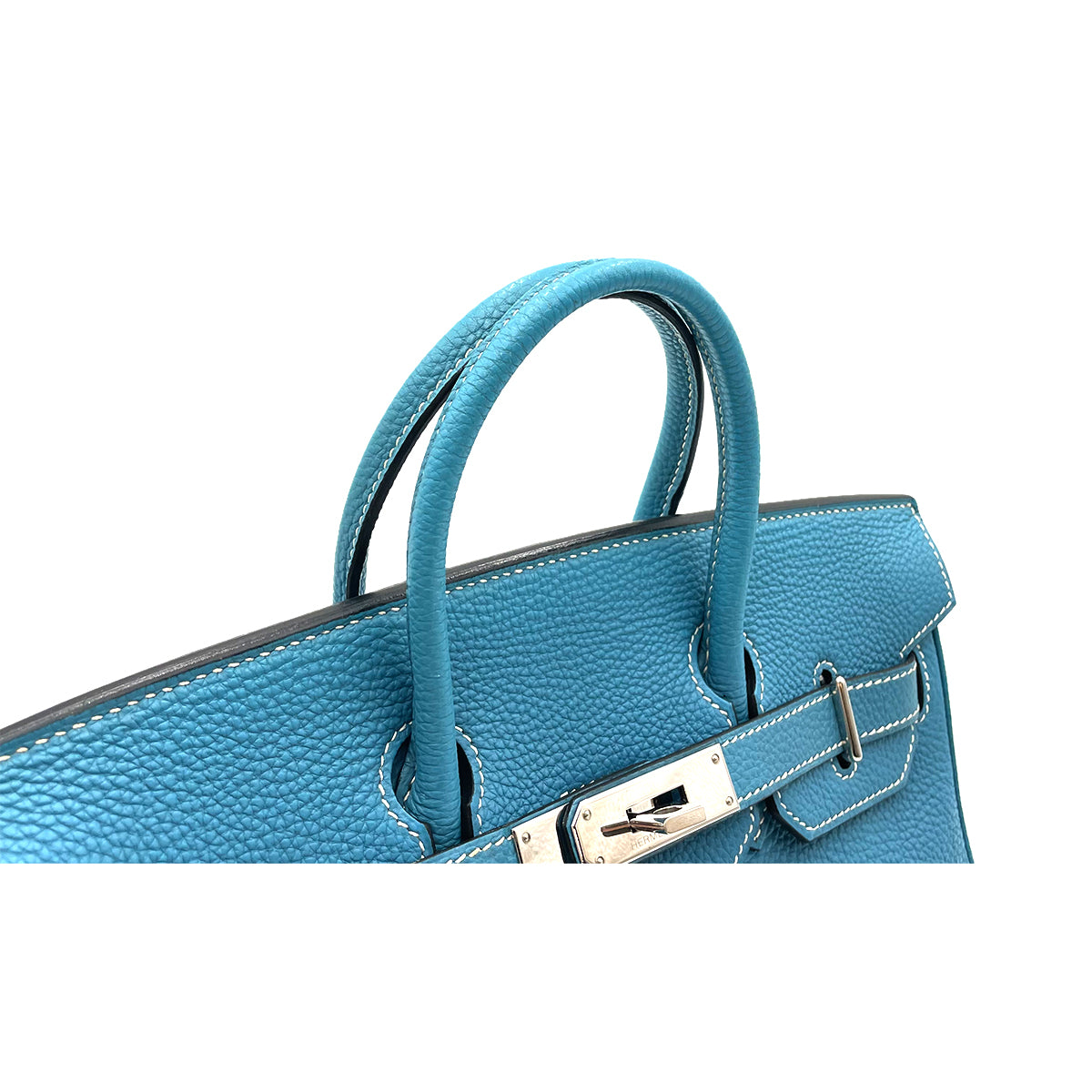 HERMES HAUT A COURROIES 28 BLUE JEAN TOGO HAND BAG ▢J SHW 90263222