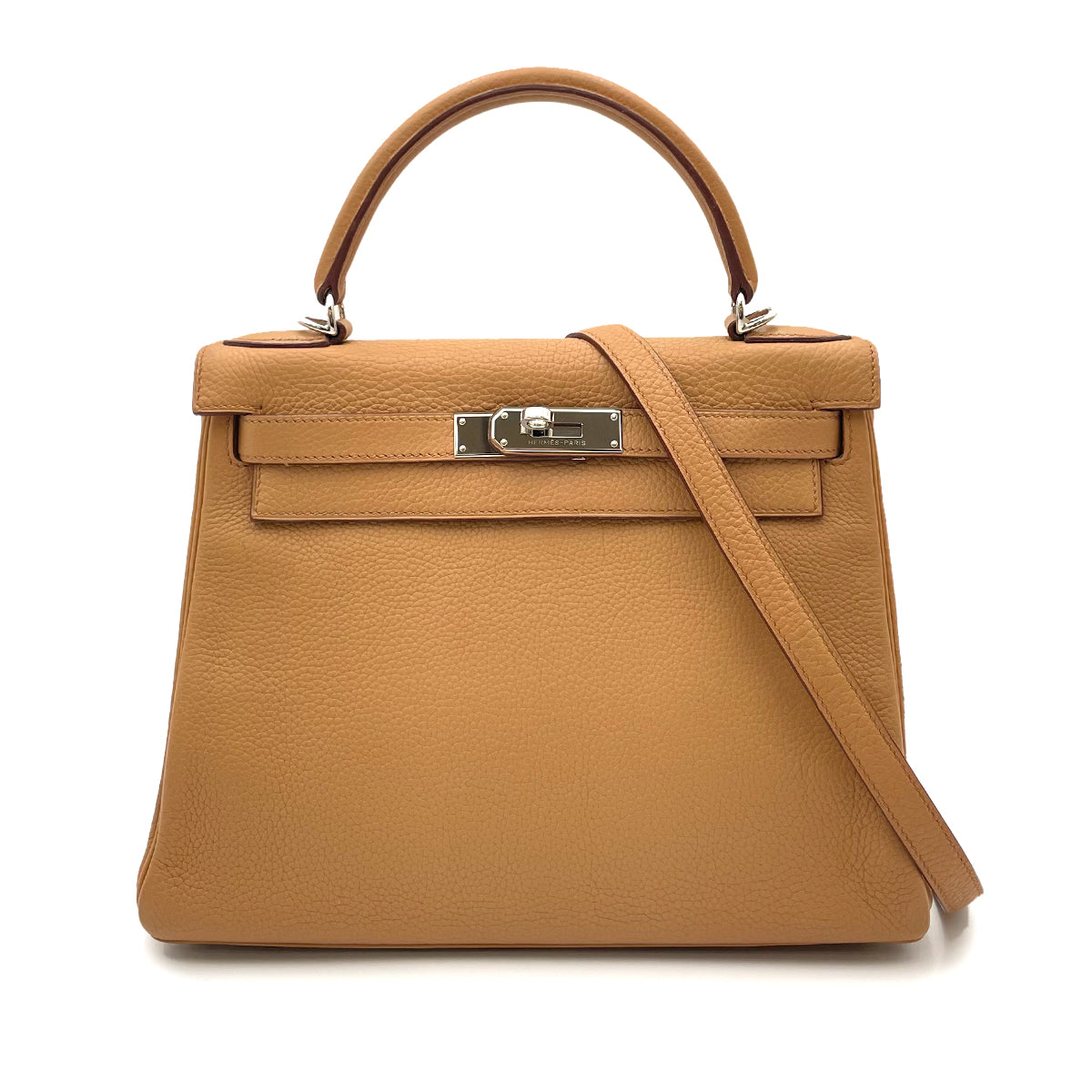 HERMES KELLY 32 RETOURNE TABAC CAMEL TOGO HAND SHOULDER BAG □L 90263228
