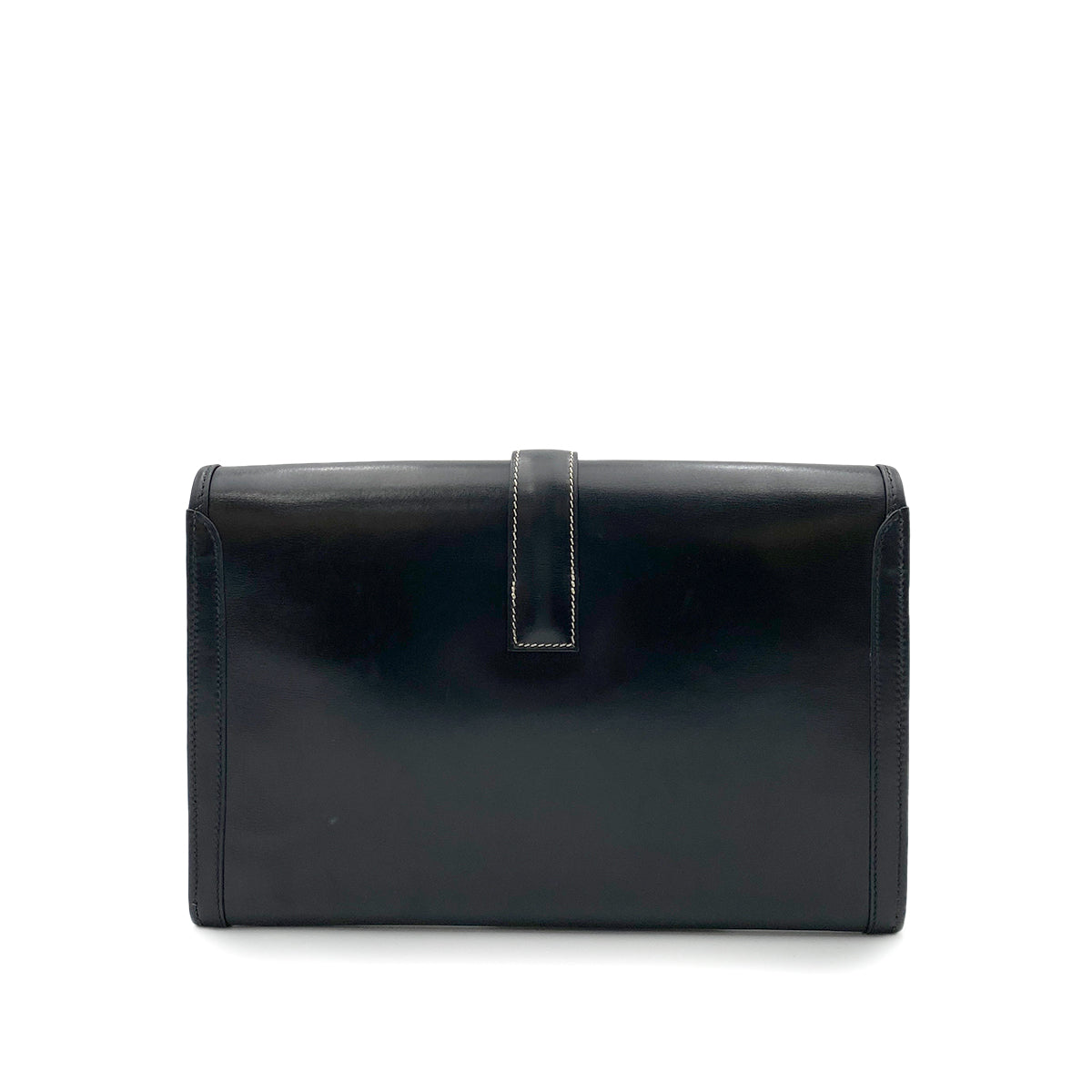 HERMES JIGE CLUTCH BAG BLACK BOXCALF 〇V 90263229