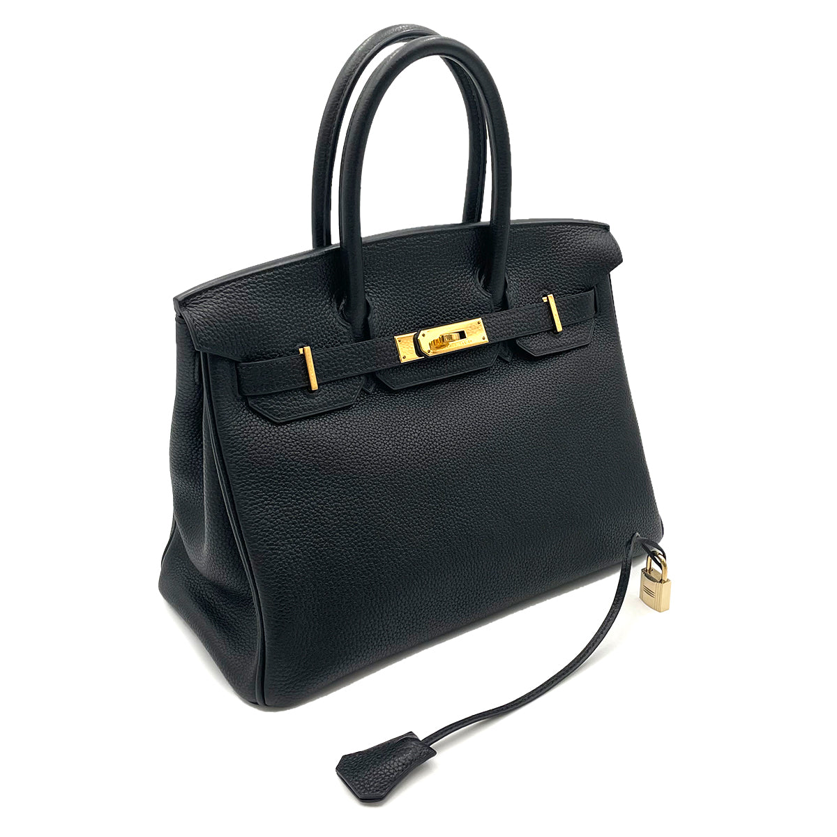 HERMES BIRKIN 30 BLACK TOGO HAND BAG □H 90263306