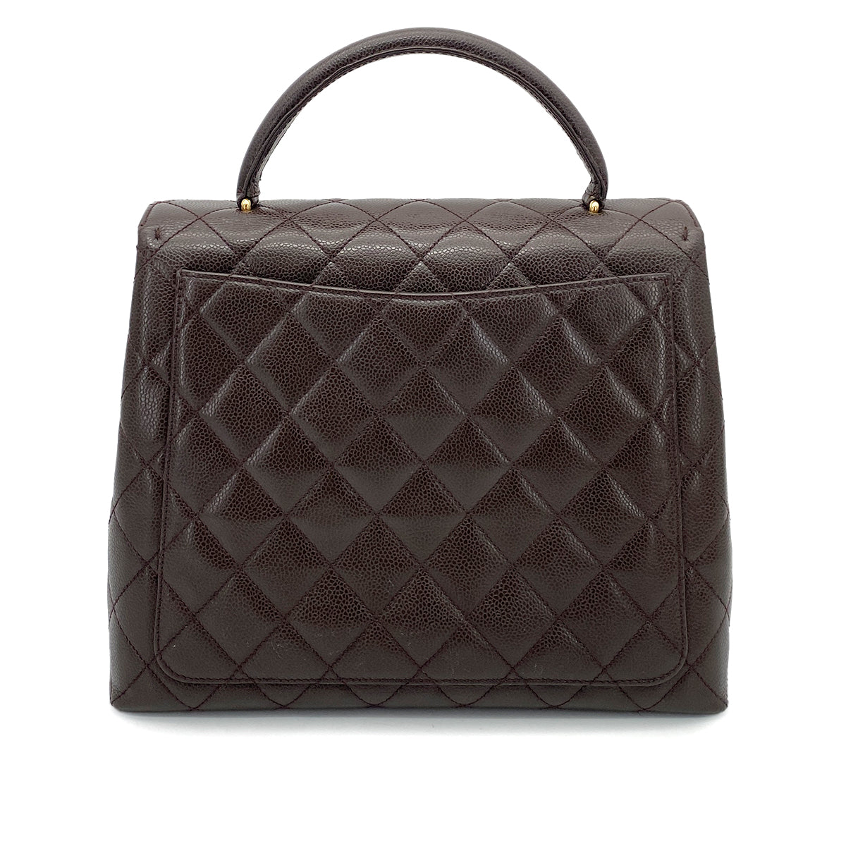 CHANEL VINTAGE MATELASSE HAND BAG BROWN CAVIAR SKIN 90263313