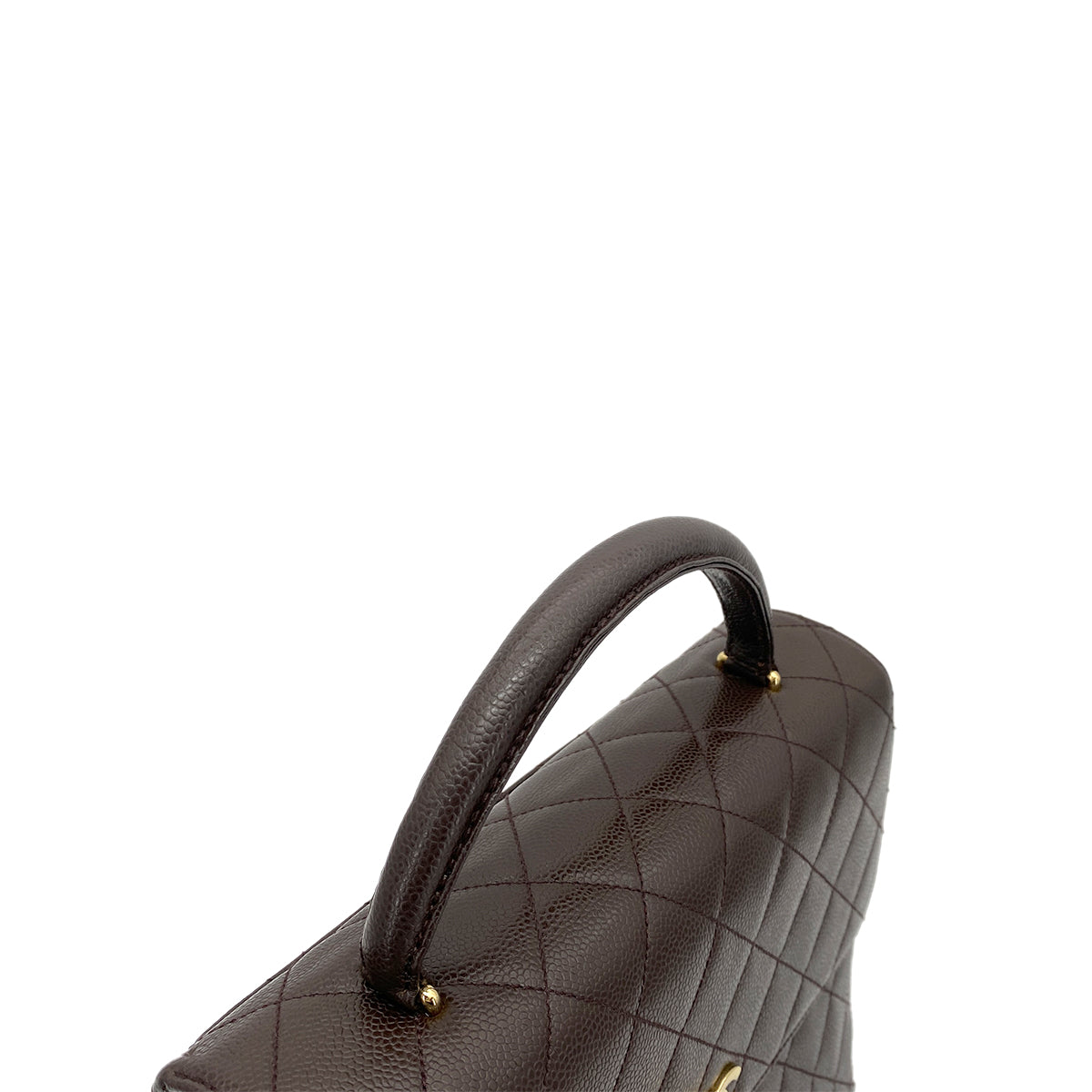 CHANEL VINTAGE MATELASSE HAND BAG BROWN CAVIAR SKIN 90263313