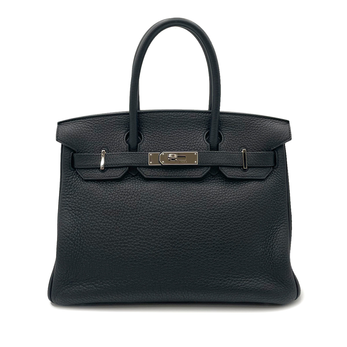 HERMES BIRKIN 30 BLACK TAURILLON CLEMENCE HAND BAG □O 90263322