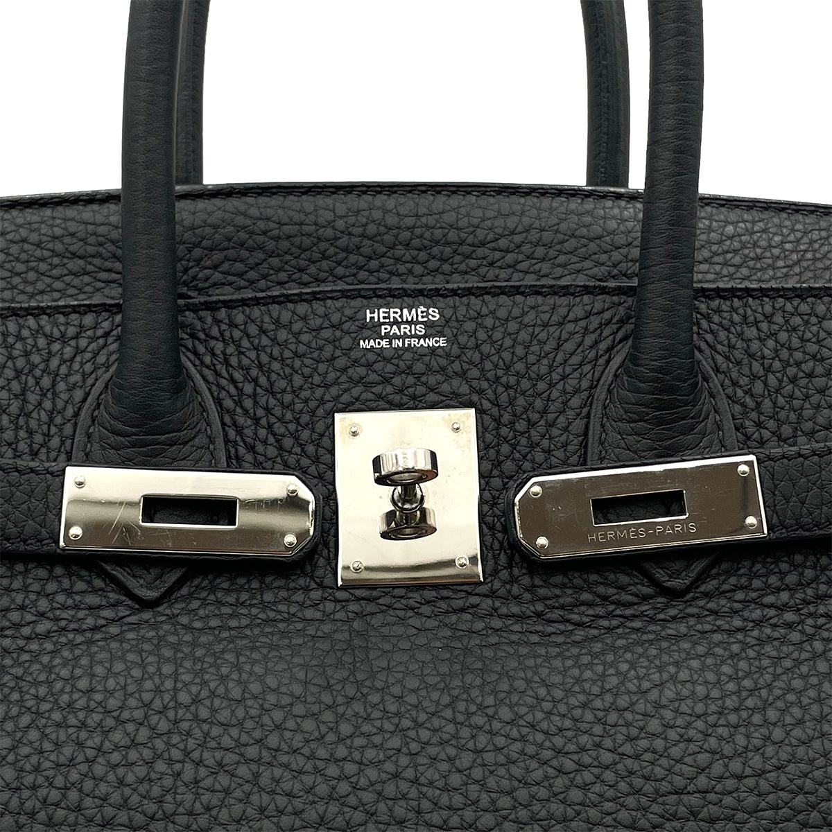 HERMES BIRKIN 30 BLACK TAURILLON CLEMENCE HAND BAG □O 90263322