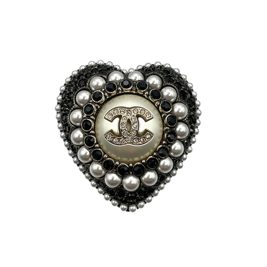 CHANEL BROACH PEARL RHINESTONE COCOMARK ACCESSORY L22B 90263323