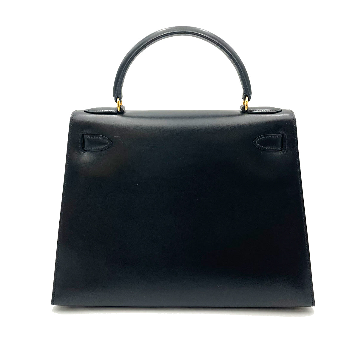 HERMES KELLY 28 SELLIER BLACK BOXCALF HAND SHOULDER BAG 〇Y 90263324