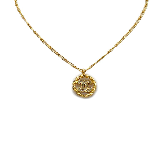 CHANEL VINTAGE NECKLACE COCOMARK RHINESTONE ACCESSORY 90263328