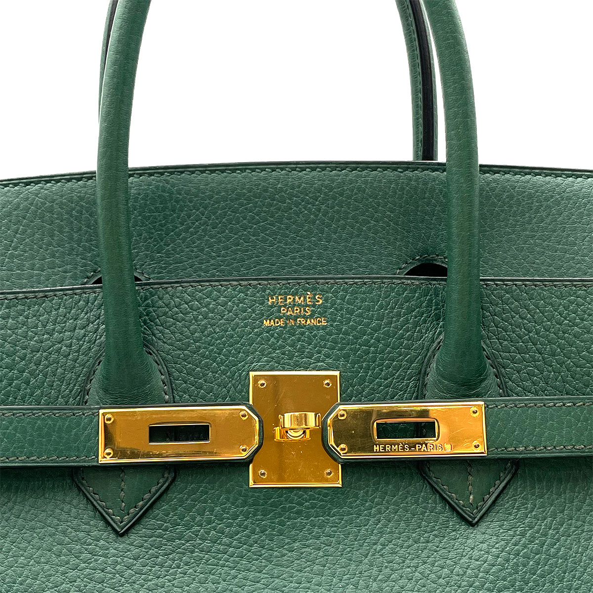 HERMES BIRKIN 35 VERT ANGLAIS ARDENNES HAND BAG □A 90263606