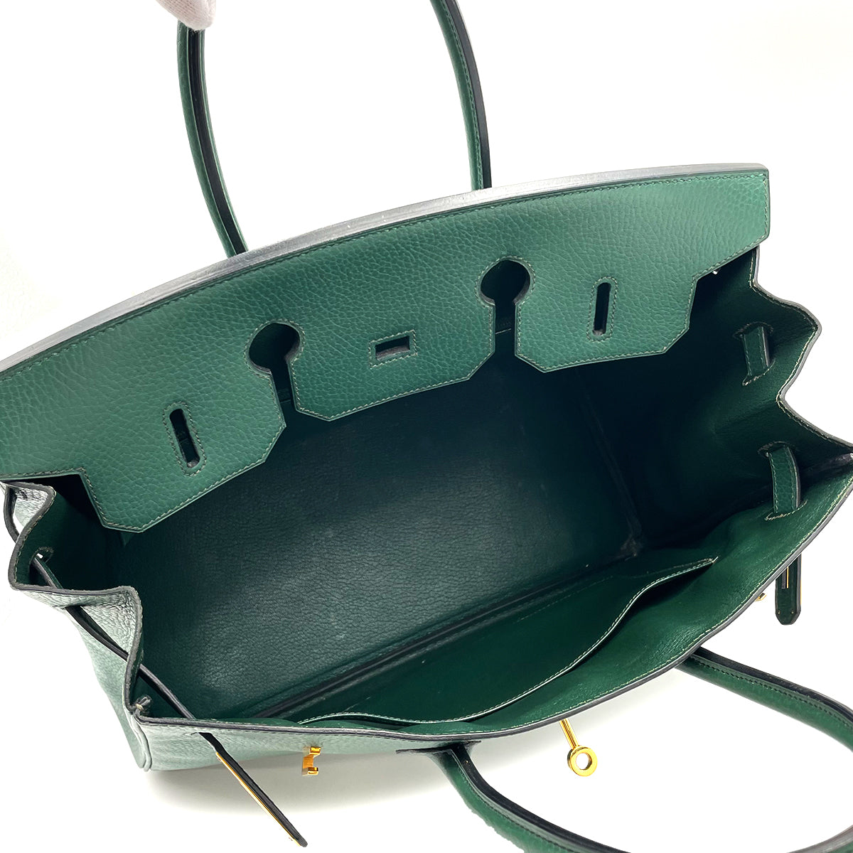 HERMES BIRKIN 35 VERT ANGLAIS ARDENNES HAND BAG □A 90263606