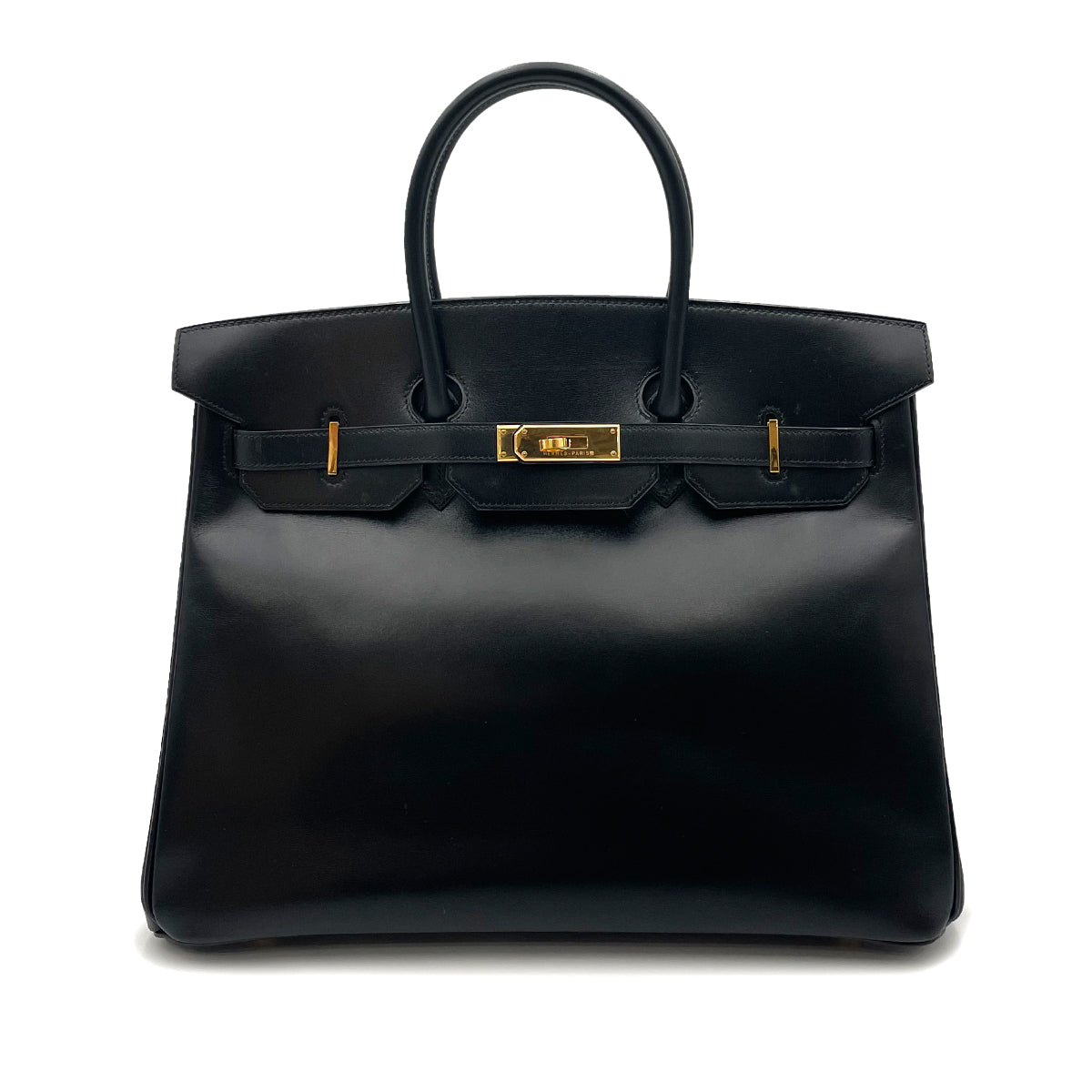 HERMES BIRKIN 35 BLACK BOXCALF HAND BAG □A 90263626
