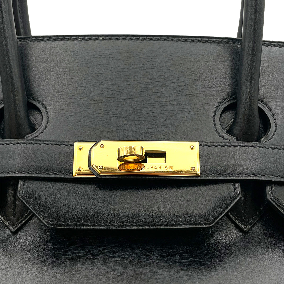 HERMES BIRKIN 35 BLACK BOXCALF HAND BAG □A 90263626
