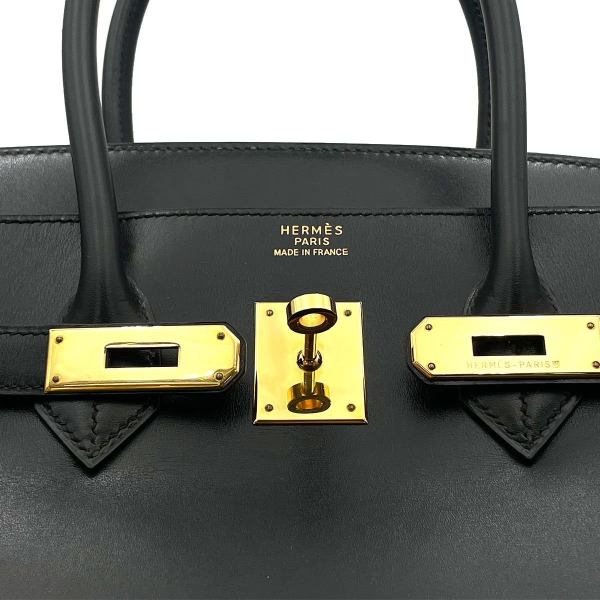 HERMES BIRKIN 35 BLACK BOXCALF HAND BAG □A 90263626