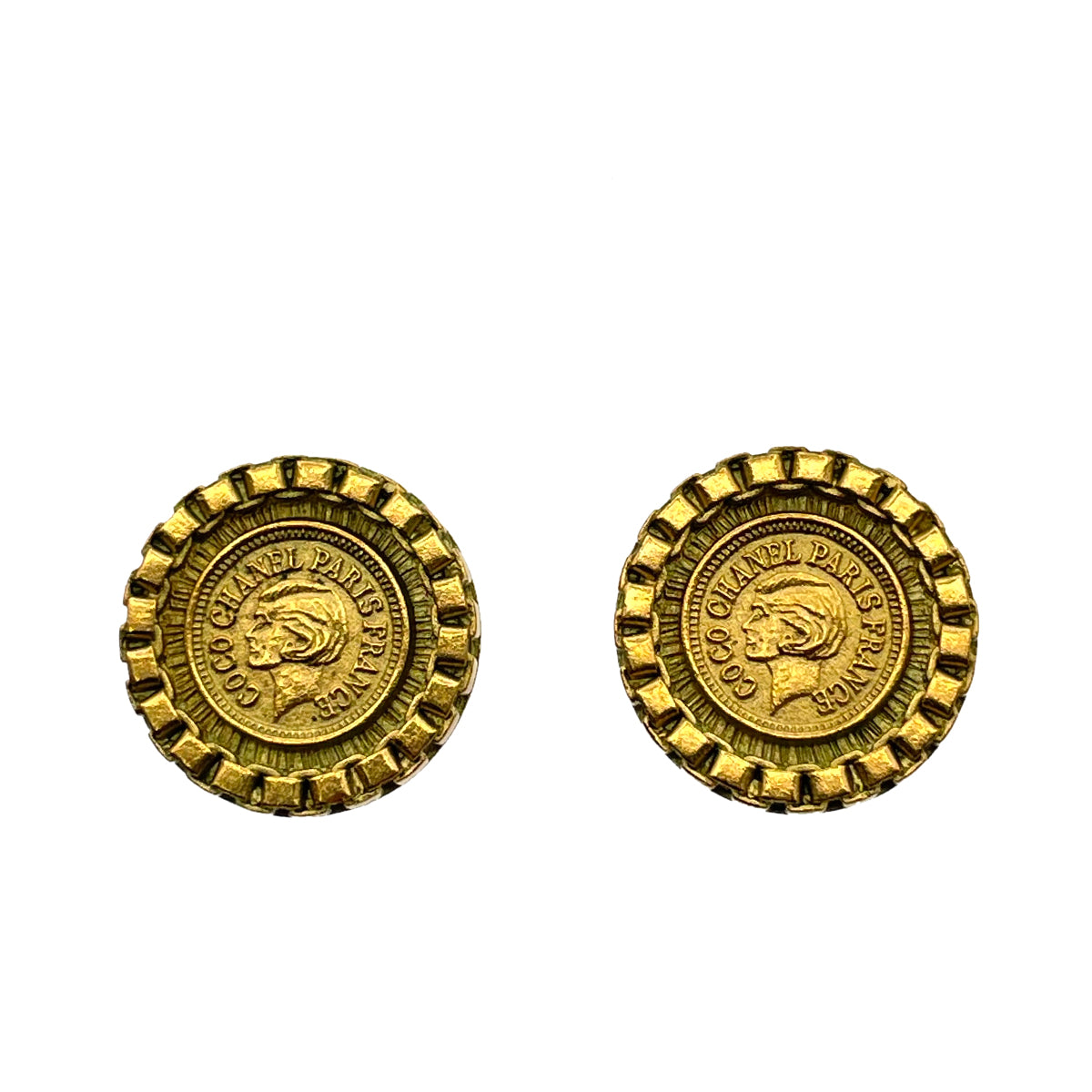 CHANEL VINTAGE EARRINGS COCOMARK ROUND ACCESSOR 90263637