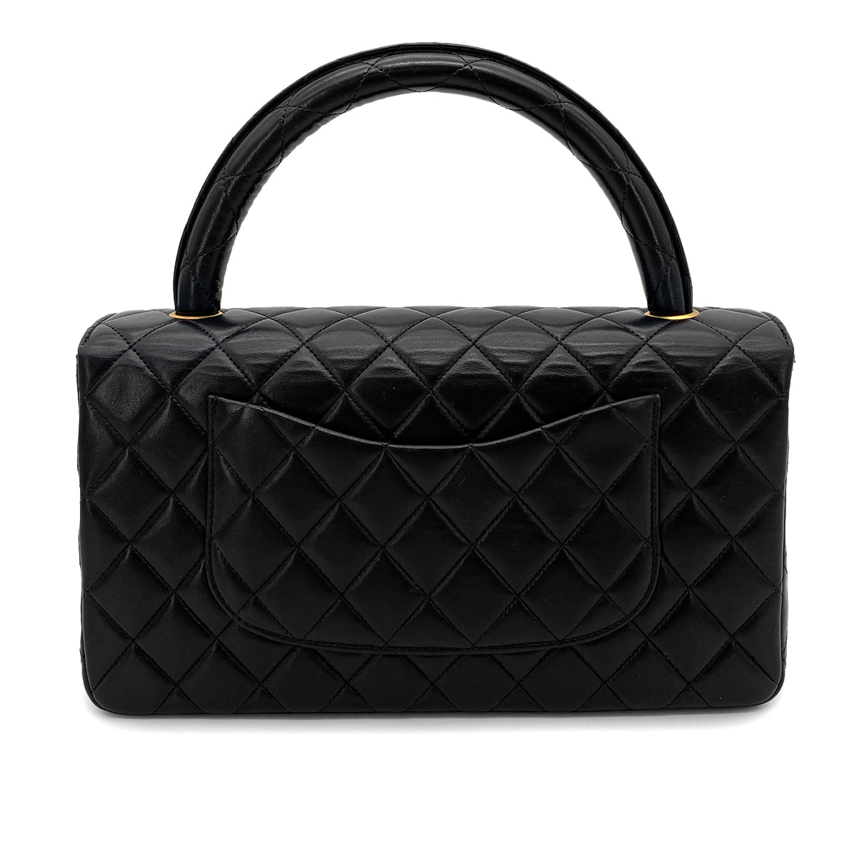 CHANEL VINTAGE PARENT-CHILD BAG PARENTS ONLY BLACK LAMB SKIN 90263640