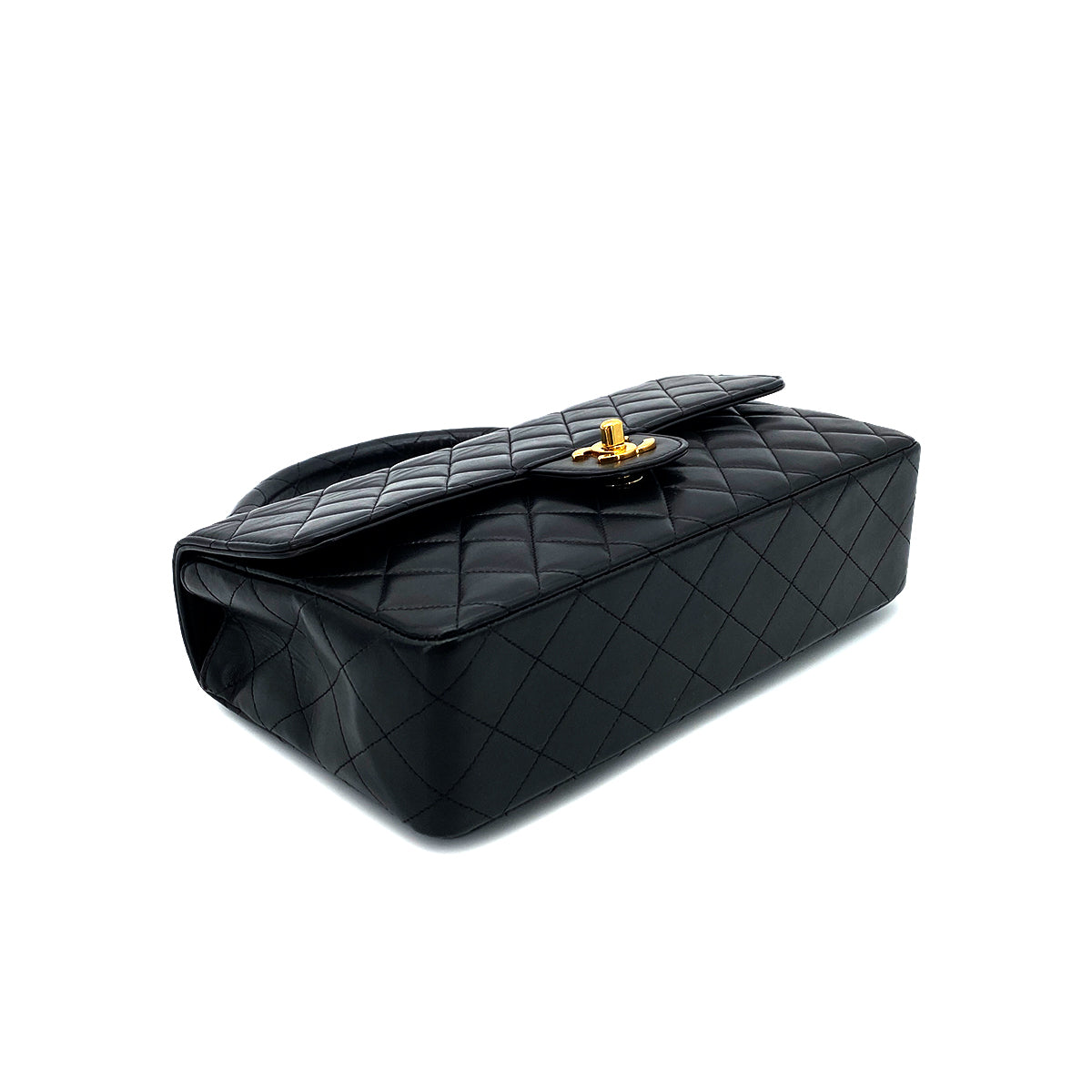 CHANEL VINTAGE PARENT-CHILD BAG PARENTS ONLY BLACK LAMB SKIN 90263640