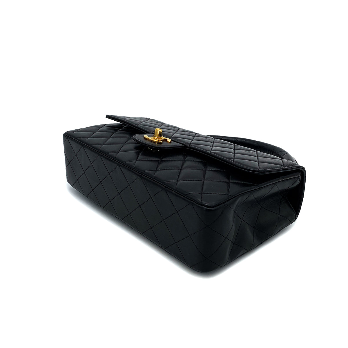 CHANEL VINTAGE PARENT-CHILD BAG PARENTS ONLY BLACK LAMB SKIN 90263640