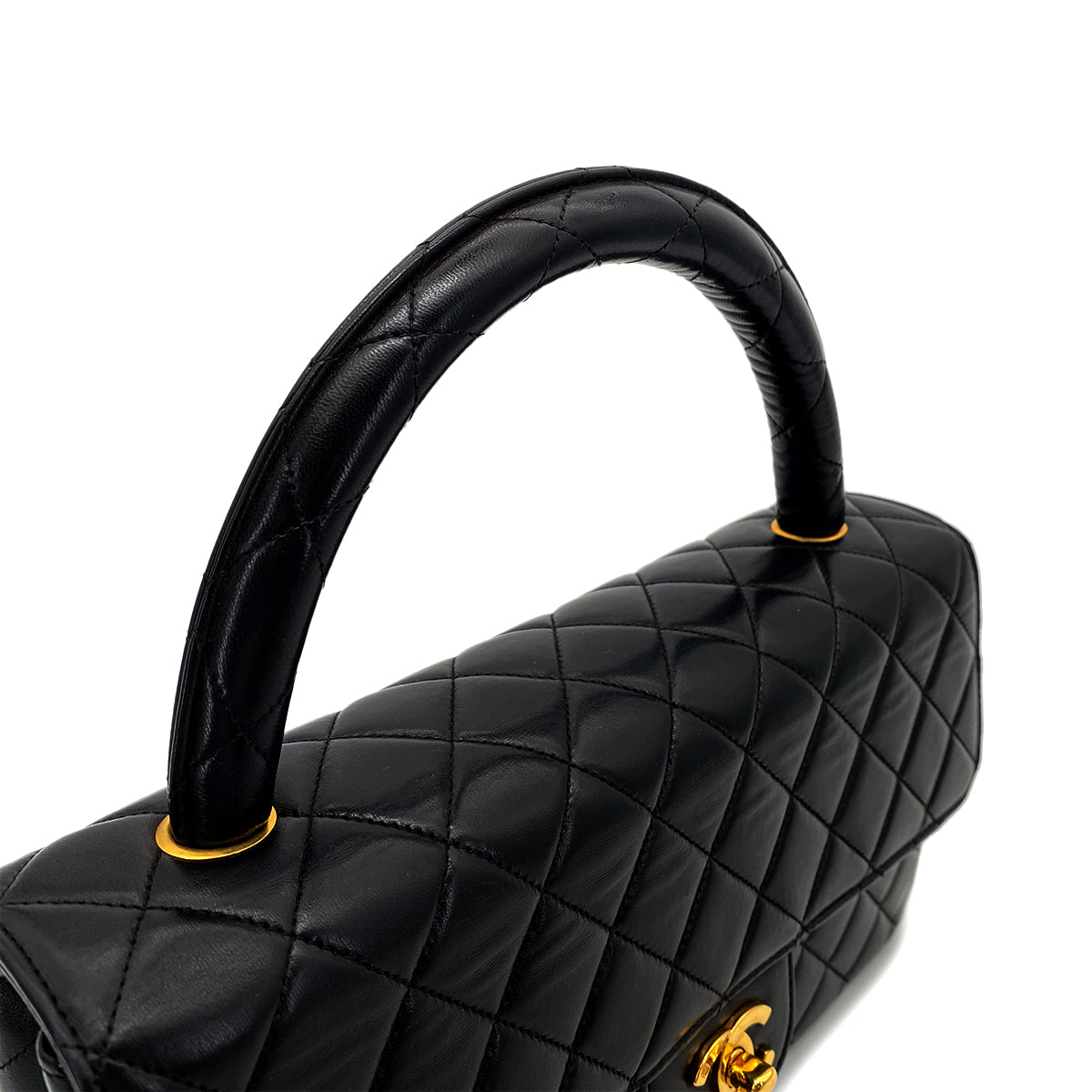 CHANEL VINTAGE PARENT-CHILD BAG PARENTS ONLY BLACK LAMB SKIN 90263640
