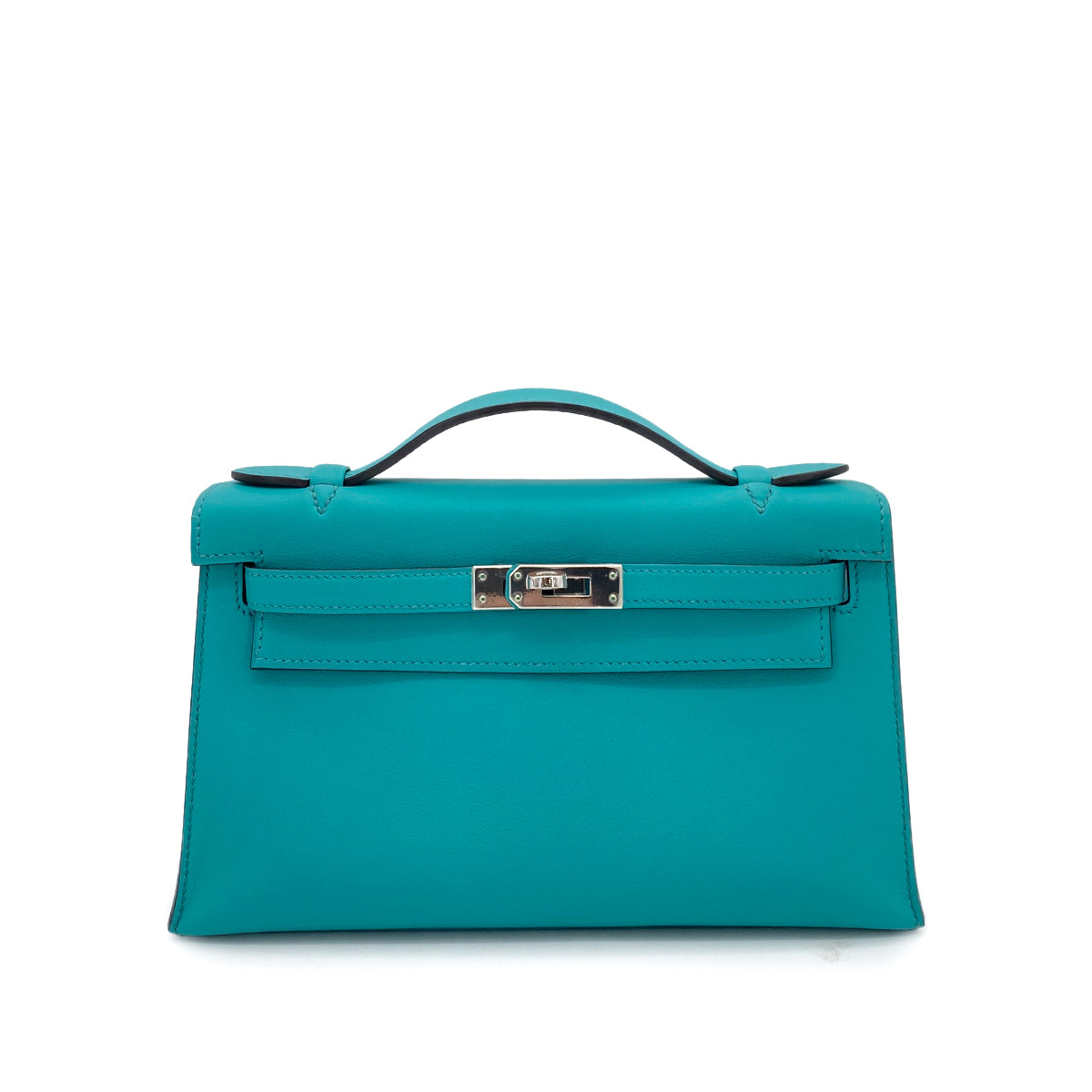 HERMES KELLY POCHETTE SELLIER BLUE PAON SWIFT HAND BAG X SHW 90263659