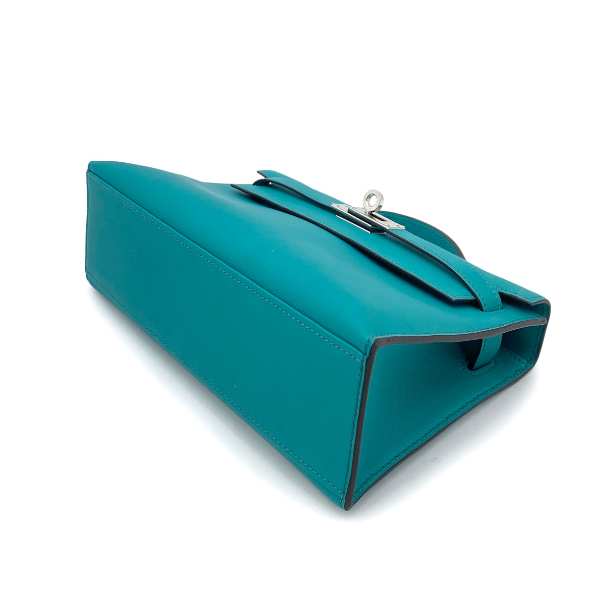 HERMES KELLY POCHETTE SELLIER BLUE PAON SWIFT HAND BAG X SHW 90263659