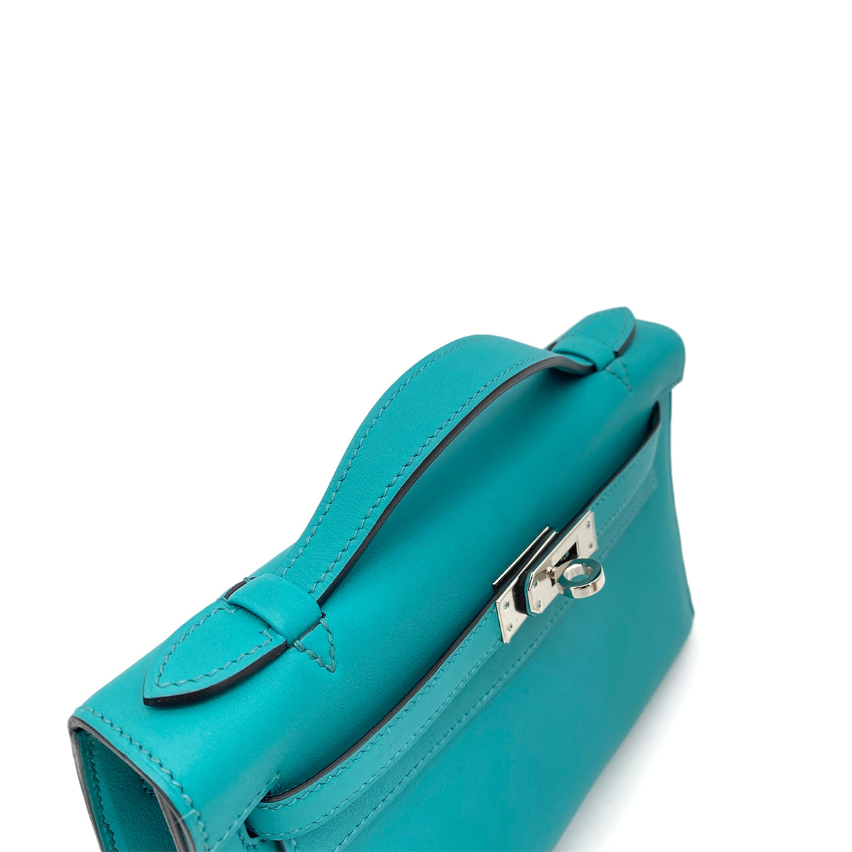 HERMES KELLY POCHETTE SELLIER BLUE PAON SWIFT HAND BAG X SHW 90263659