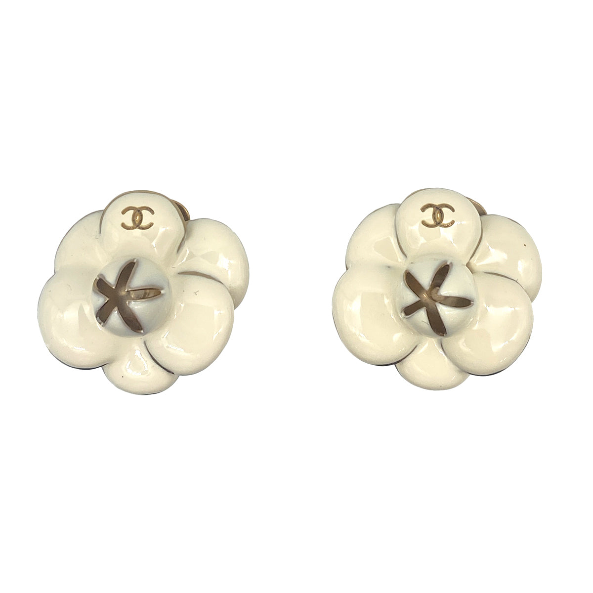 CHANEL EARRINGS COCOMARK CAMELLIA ACCESSORY 02P 90264335