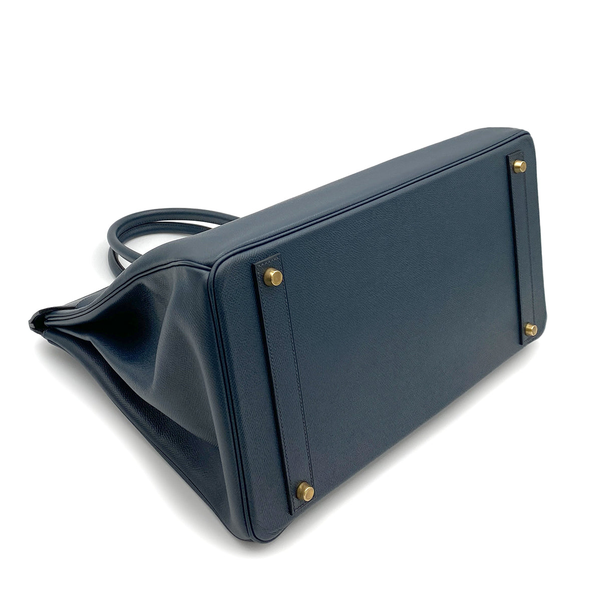 HERMES BIRKIN 40 NAVY COUCHEVEL HAND BAG □A GHW 90264338