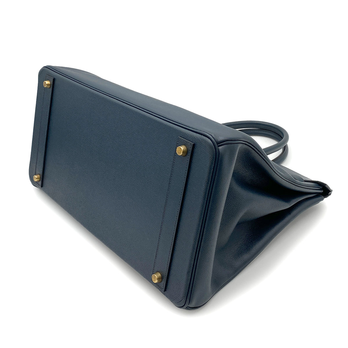 HERMES BIRKIN 40 NAVY COUCHEVEL HAND BAG □A GHW 90264338