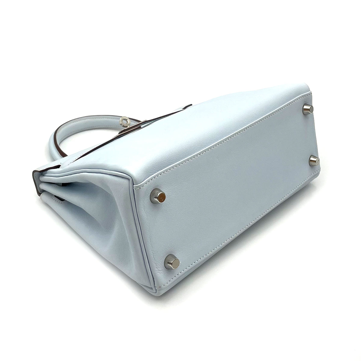 HERMES KELLY 25 RETOURNE BLUE BRUME SWIFT HAND SHOULDER BAG Z GHW 90264341