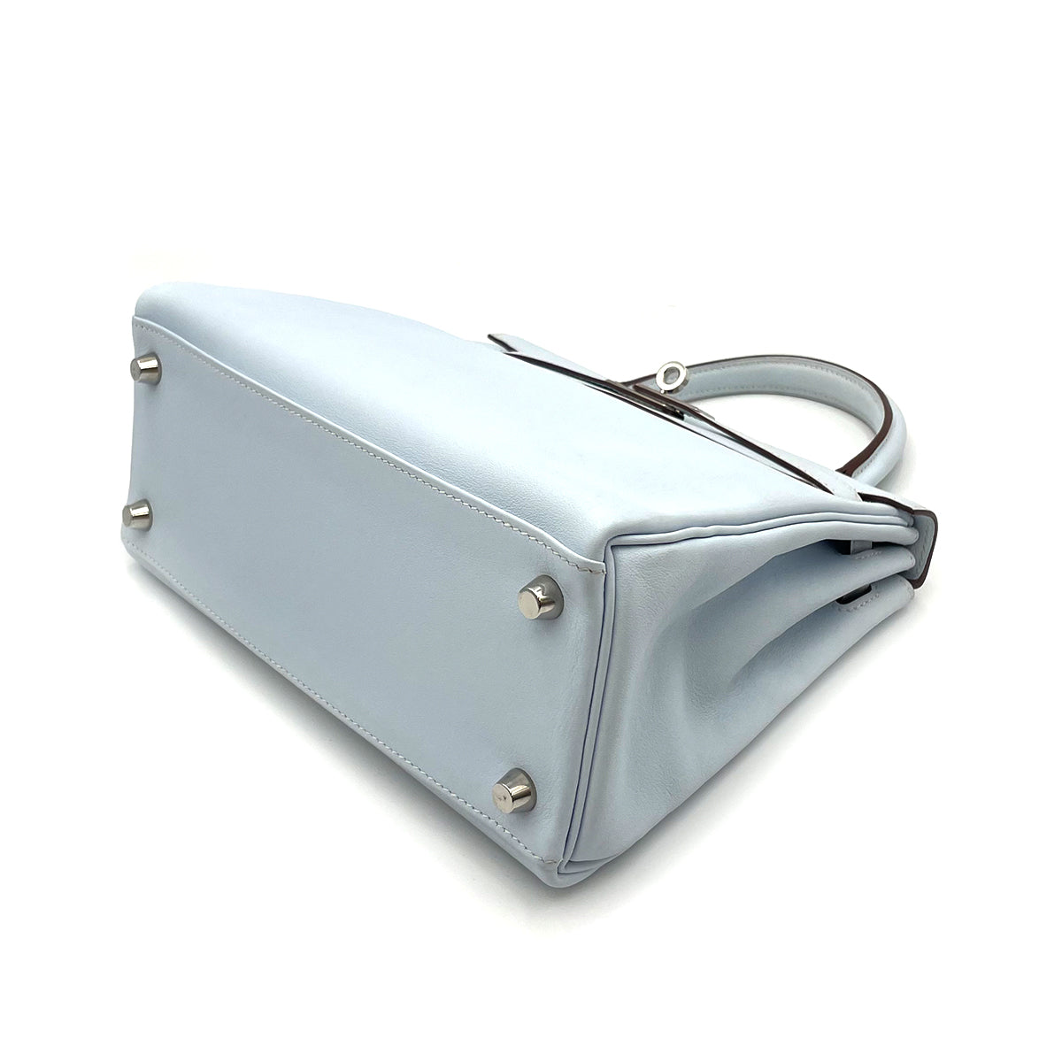 HERMES KELLY 25 RETOURNE BLUE BRUME SWIFT HAND SHOULDER BAG Z GHW 90264341