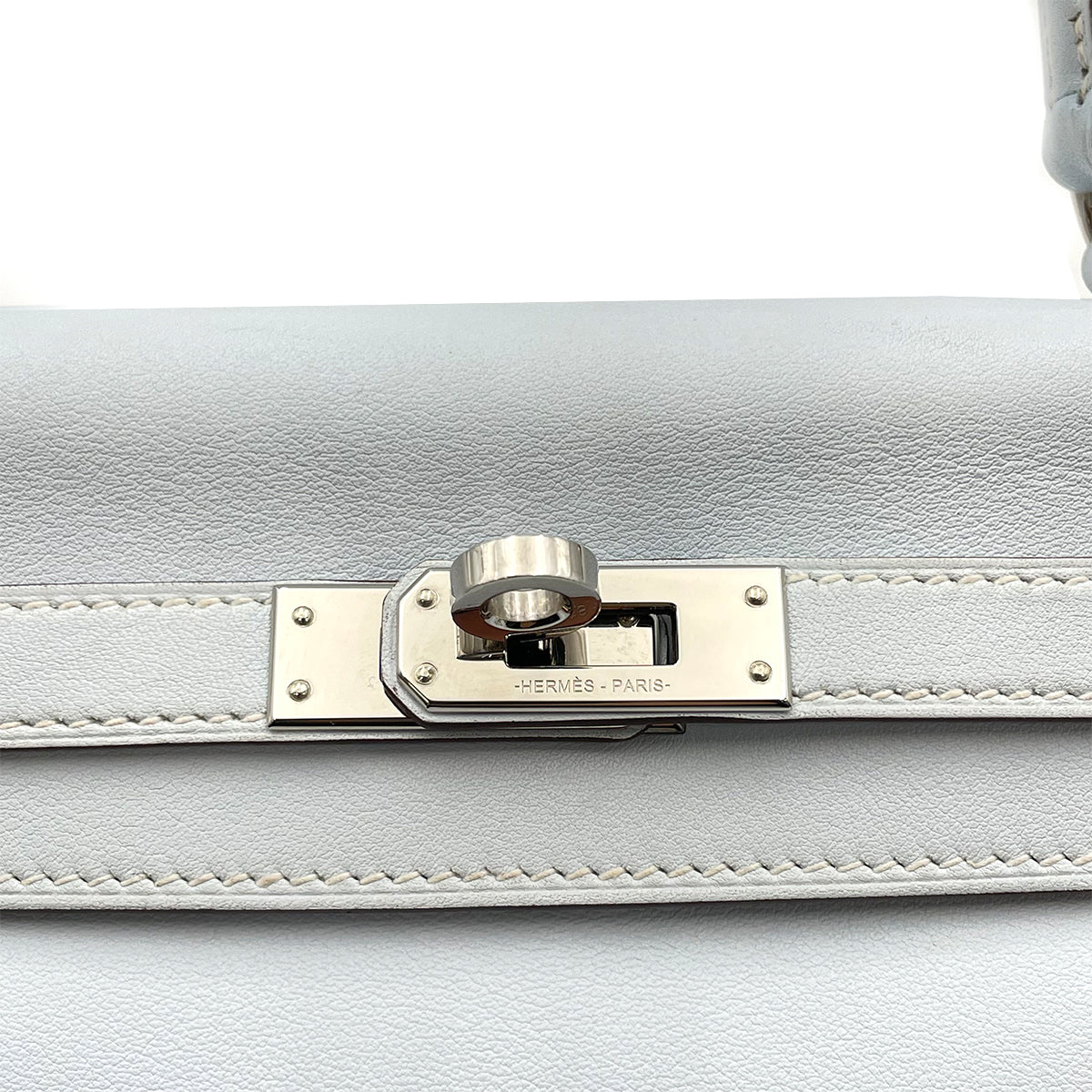 HERMES KELLY 25 RETOURNE BLUE BRUME SWIFT HAND SHOULDER BAG Z GHW 90264341