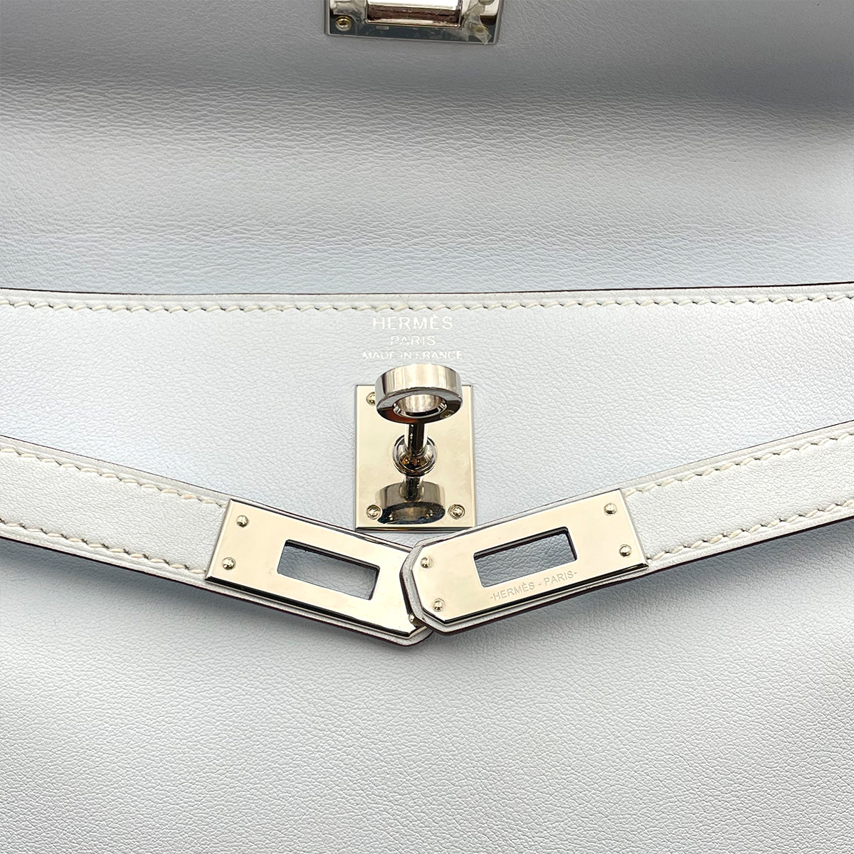 HERMES KELLY 25 RETOURNE BLUE BRUME SWIFT HAND SHOULDER BAG Z GHW 90264341