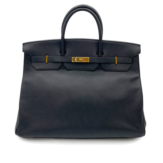 HERMES BIRKIN 40 BLACK TOGO HAND BAG □E GHW 90264342