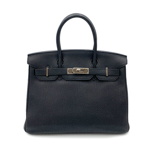 HERMES BIRKIN 30 BLACK TOGO HAND BAG □M SHW 90264345