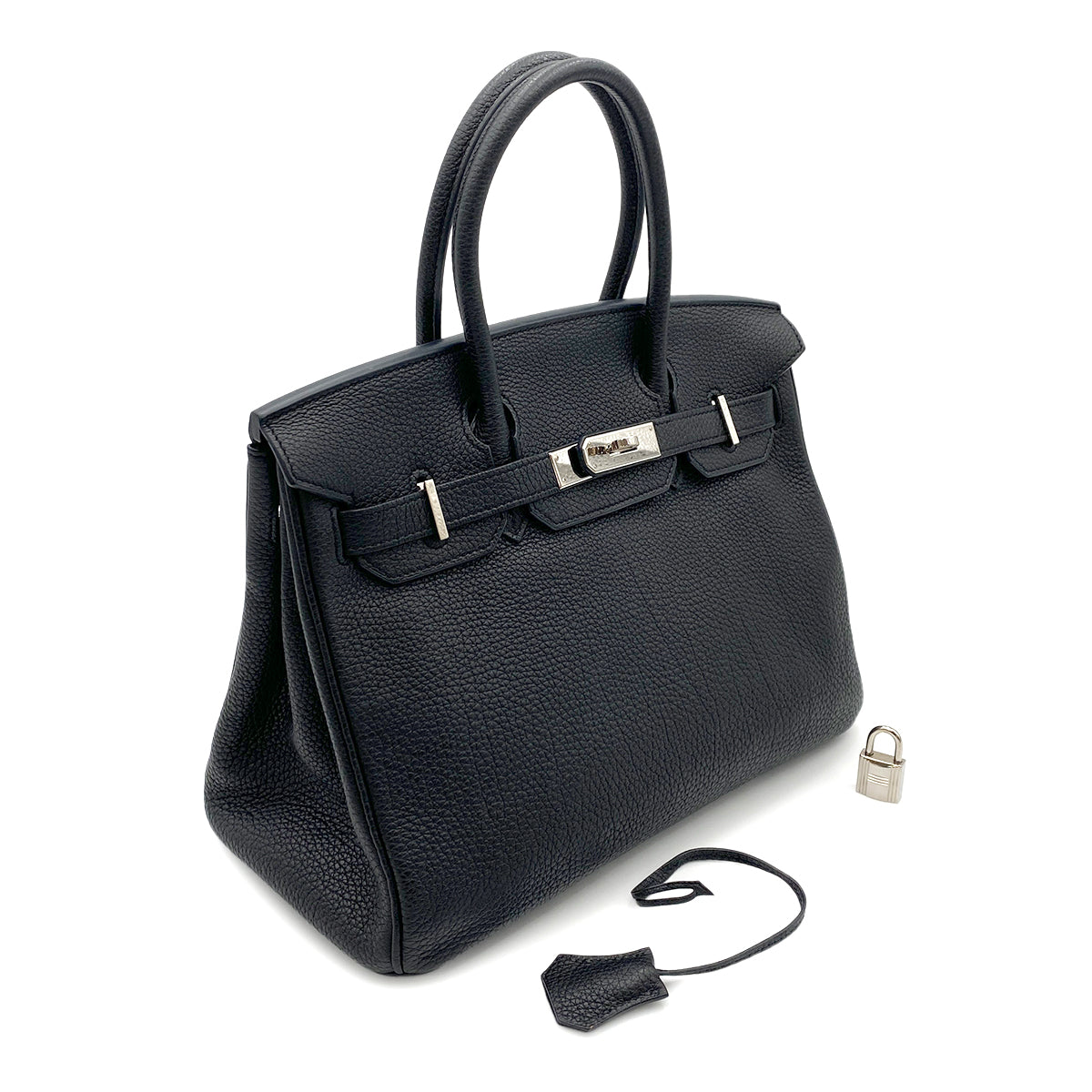 HERMES BIRKIN 30 BLACK TOGO HAND BAG □M SHW 90264345