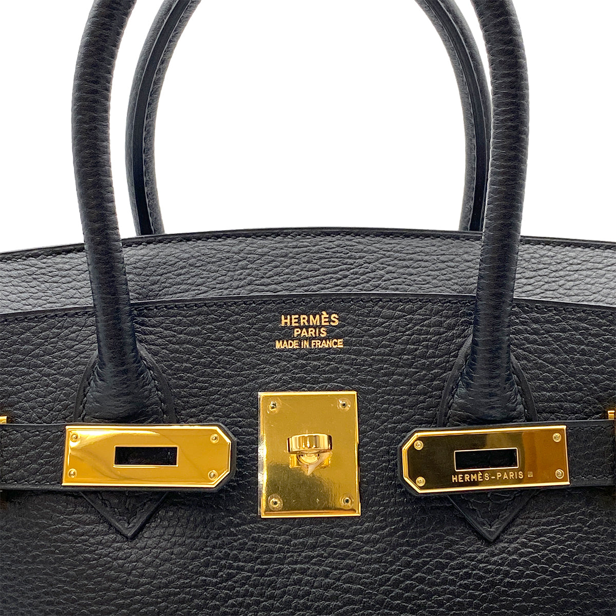 HERMES BIRKIN 30 BLACK ARDENNES HAND BAG □E GHW 90264352