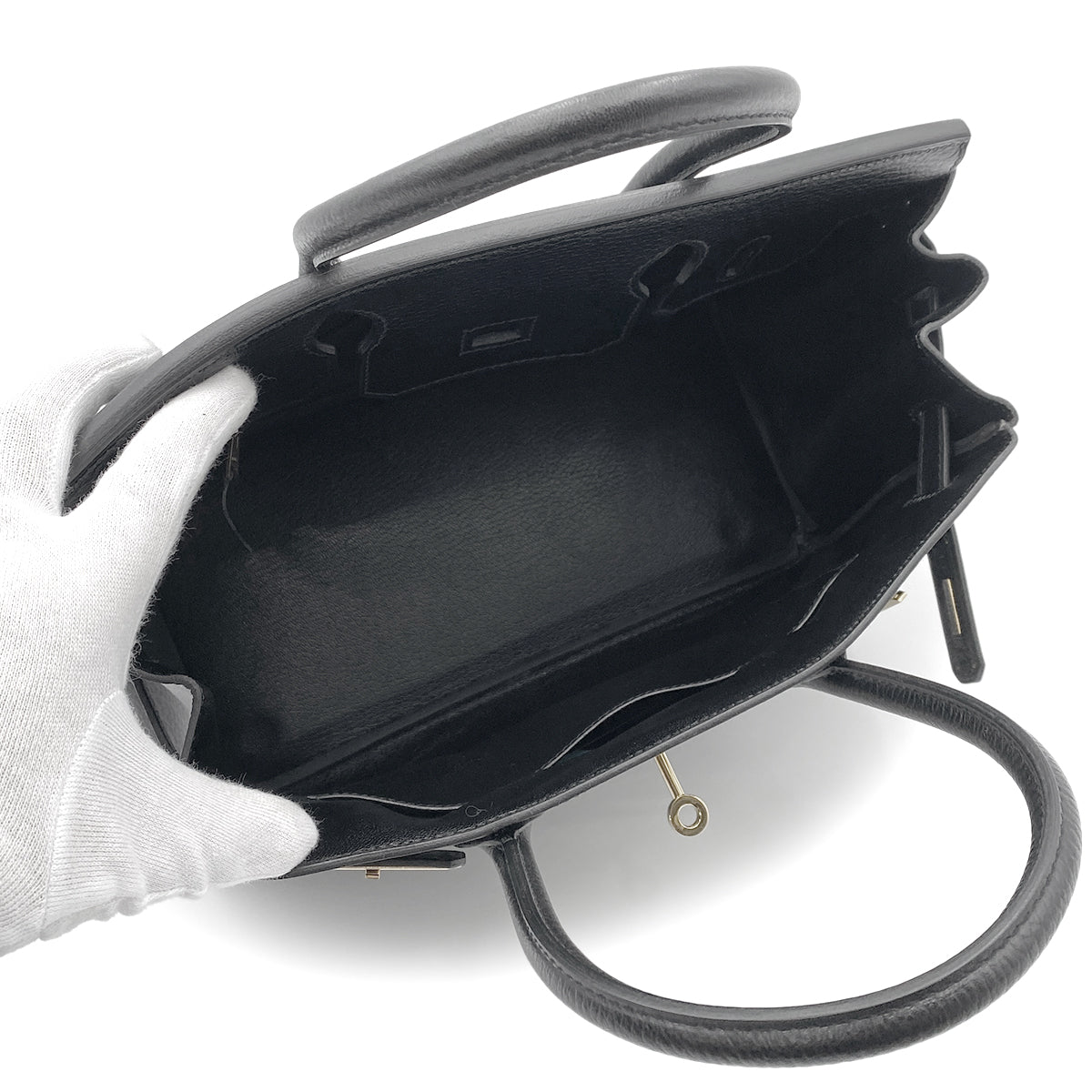 HERMES BIRKIN 30 BLACK ARDENNES HAND BAG □E GHW 90264352
