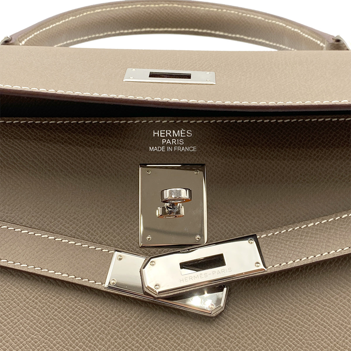 HERMES KELLY 35 SELLIER ETOUPE EPSOM HAND SHOULDER BAG □L SHW 90264355
