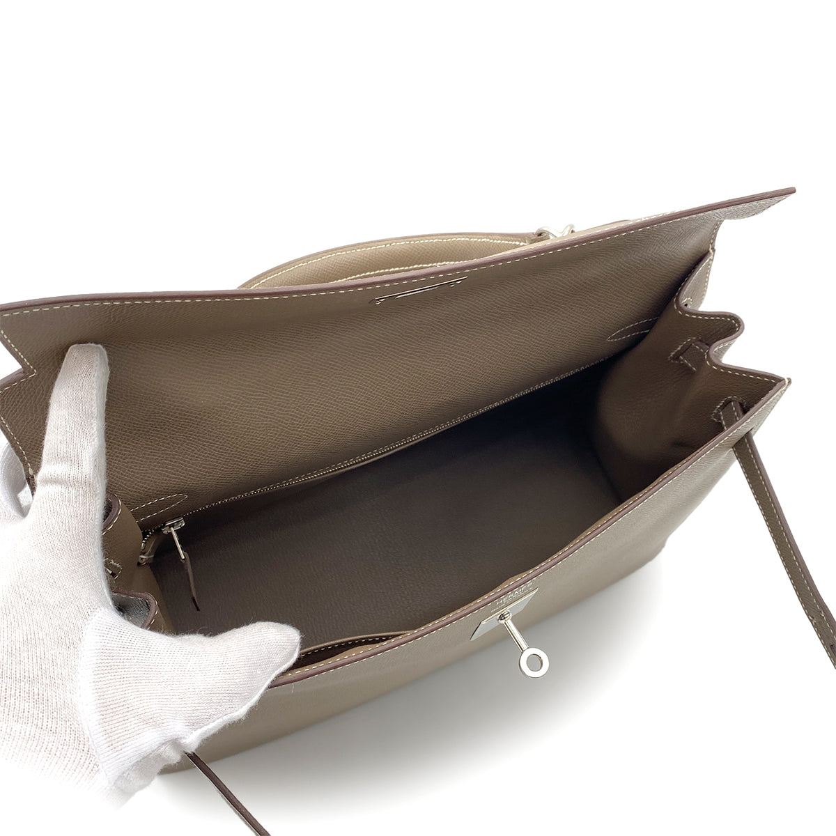 HERMES KELLY 35 SELLIER ETOUPE EPSOM HAND SHOULDER BAG □L SHW 90264355