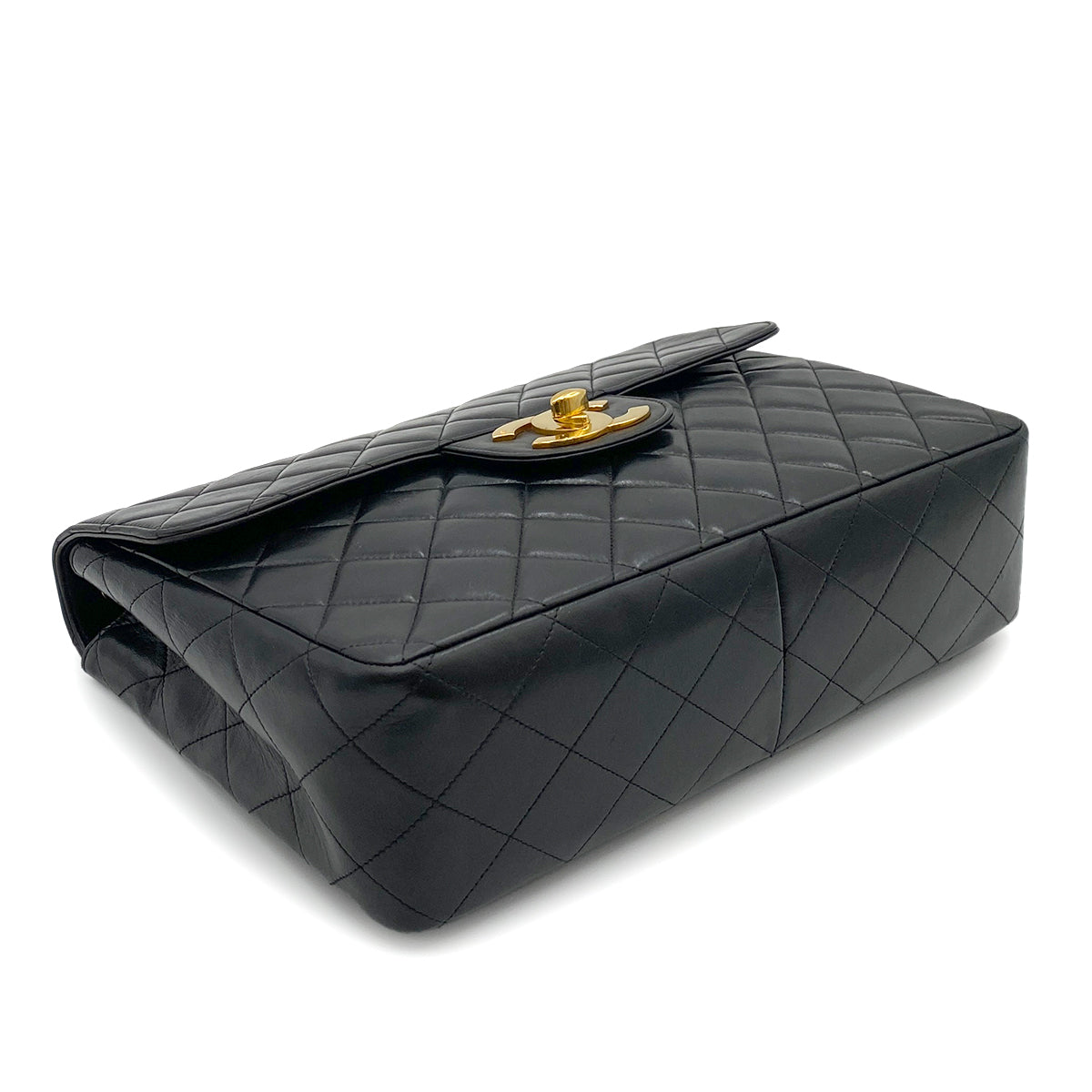 CHANEL VINTAGE JUMBO MATELASSE 30 BLACK LAMB SKIN 90264358