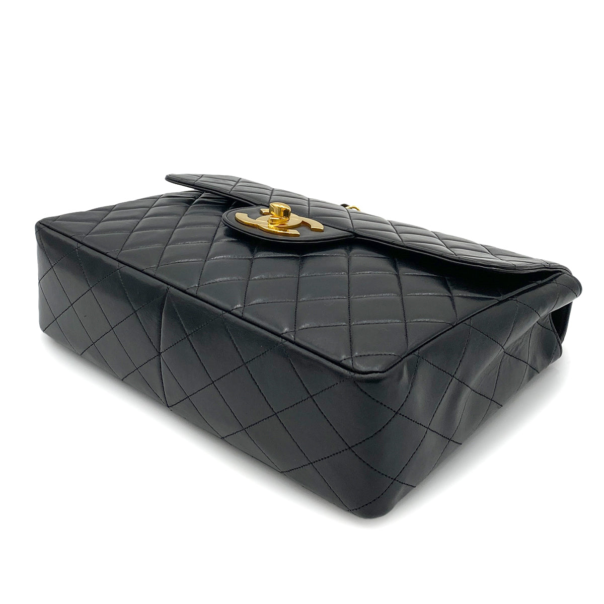 CHANEL VINTAGE JUMBO MATELASSE 30 BLACK LAMB SKIN 90264358